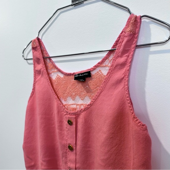 ๐๏ธ4 for 20$ / Seduction Lace back crop knot tank top cami / Coral / M - Picture 2 of 10